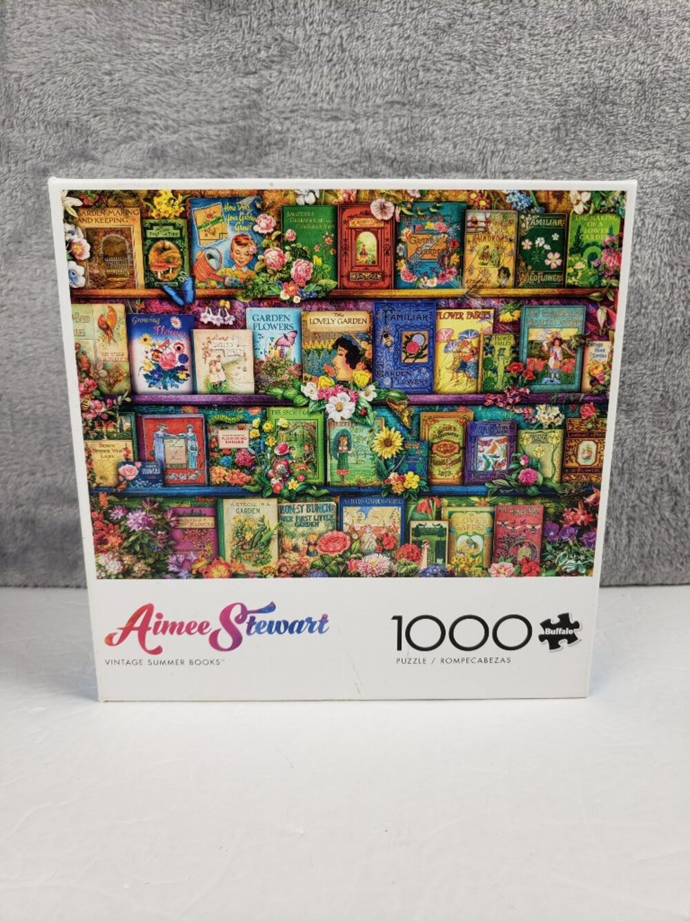 Puzzle Vintage Summer Books 1000 pc 26.75"x19.75 Aimee Stewart Buffalo